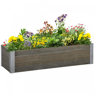 Outsunny 38" X 12" Raised Garden Bed Elevated Wooden Planter Box Outdoor For Backyard, Patio To Grow|Outsunny Jardiniere En Bois Surelevee Lit De Jardin Mobile Sureleve