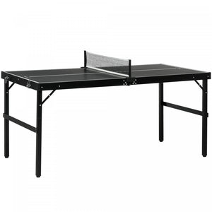 Soozier Table De Ping-pong De Taille Moyenne, Pliante En Aluminium