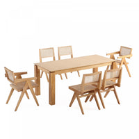  Hamlet et Ensemble de salle a manger moderne industriel chic Rockaway 7 pieces en naturel