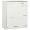 HOMCOM Meuble a chaussures avec tiroirs rabattables, Blanc