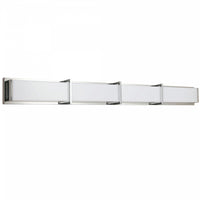 Lumière de coiffeuse Winston de Dainolite en acrylique blanc qui diffuse la lumière, avec fini chromé poli et ampoule de 72 W