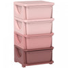 Qaba Organiseur De Jouets Pour Enfants Avec 4 Bacs De Rangement, Rose
