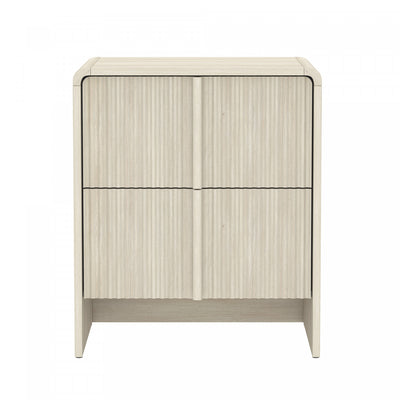 Novara Contemporary 22" Nightstand in Whitewashed Oak (2-Drawer) | Table de nuit contemporaine Novara 56 cm en chene blanchi (2 tiroirs)