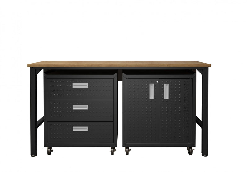 Ensemble de garage moderne Fortress 3 pieces en gris charbon