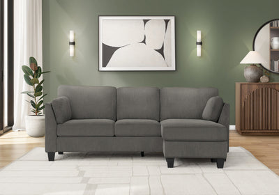 Upholstered Sofa Chaise Lounger, Grey Fabric Sofa | Canape Chaise Longue Rembourre, Tissu Gris