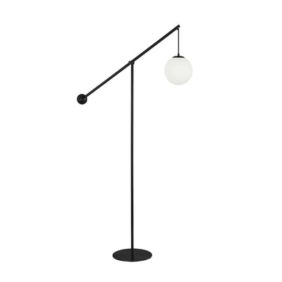 Dainolite Holly 1 Light Floor Lamp 66" H Matte Black Opal White Glass|Lampe à pied Holly de Dainolite de 66 po de hauteur en verre blanc opale, avec fini noir mat et 1 ampoule