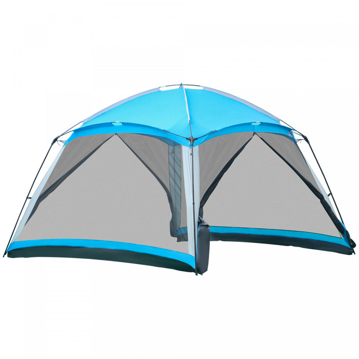Outsunny Tente De Camping Familiale 8 Personnes Tente Dome Avec Sac De Transport 4 Parois En Maille Pour La Randonnee, Voyage, Installation Facile