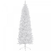 Homcom Arbre De Noel Artificiel De 7pi De Haut Avec Base En Acier, Blanc
