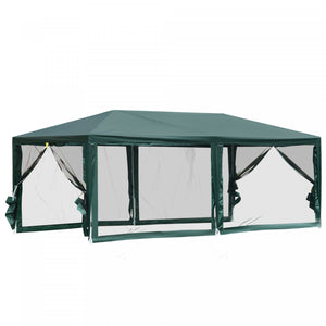Outsunny 19'x9' Gazebo Tente De Fete Et Evenement En Plein Air Canopee Jardin Pare-soleil Avec Moustiquaire Amovible