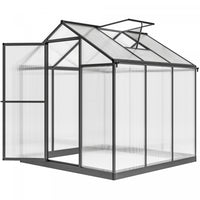 Outsunny Serre En Polycarbonate De 8' X 6' X 6.4' Avec Gouttieres