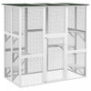 Pawhut Maison Pour Chat D'exterieur En Bois Avec Grand Interieur Spacieux, 6 Rebords Hauts, Toit En Asphalte De Protection Contre Les Intemperies, 71\" L, Blanc