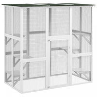 Pawhut Maison Pour Chat D'exterieur En Bois Avec Grand Interieur Spacieux, 6 Rebords Hauts, Toit En