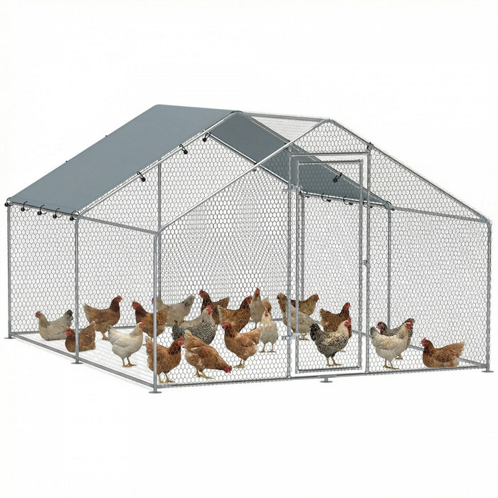 Poulailler metallique, enclos de 10,2 m²