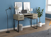 Bureau D’etude 42,5 Po Pour Bureau A Domicile Ou Salle De Jeux – Taupe Fonce Avec 2 Tiroirs, 1 Etagere Et Base En Metal Noir