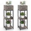 Costway 2 Pack 3 Etagere D'installation Haute Interieure De Niveau Avec Etagere D'affichage De Dispositifs Anti-basculement De Tiroir