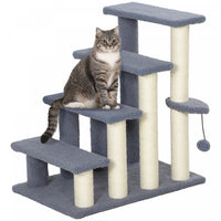 Pawhut Arbre A Chat, Tour D'escalier A 4 Marches Avec Griffoir Pour Chat, Plate-forme De Saut, Balle