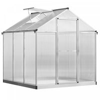 Outsunny Kit De Serre 6'x6'x6.4' Serre De Jardin Panneaux De Polycarbonate Abri Pour Croissance Des