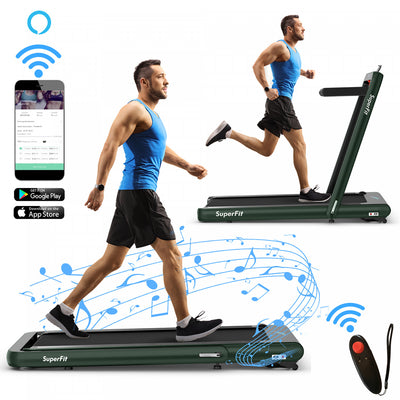 Superfit 4.75hp 2 In 1 Folding Home Treadmill With Remote App Control