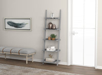  Meuble de rangement étagère murale de 70 po à 5 étages avec bordures encadrées - gris clair