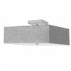 Plafonnier semi-affleuré Seren de Dainolite avec abat-jour gris, fini chromé poli et 3 ampoules