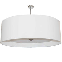 Luminaire suspendu Helena de Dainolite de 30 po de diamètre avec abat-jour blanc qui diffuse la lumière, fini chromé poli et 4 ampoules