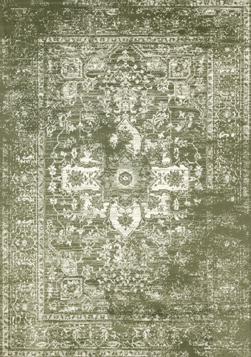 Tapis Florence vert et blanc elegant et classique, 5'3\" x 7'4\"