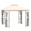 Outsunny Auvent De Terrasse A Toit Souple10' X 10', Creme