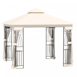 Outsunny Auvent De Terrasse A Toit Souple10' X 10', Creme