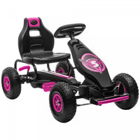 Aosom Kart A Pedales Pour Enfants, Jouets A Monter Avec Siege Ergonomique Reglable, Roues En Caoutch