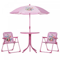 Outsunny Ensemble Table Et Chaises De Jardin Pour Enfants, Meubles De Jardin Pliants D'exterieur, Po