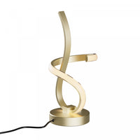 Lampe de table à DEL de 16 po dorée avec motif torsadé