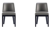Ensemble 2 chaises de salle à manger modernes Gansevoort de Manhattan Comfort en similicuir - gris galet