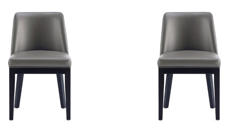 Ensemble 2 chaises de salle à manger modernes Gansevoort de Manhattan Comfort en similicuir - gris galet