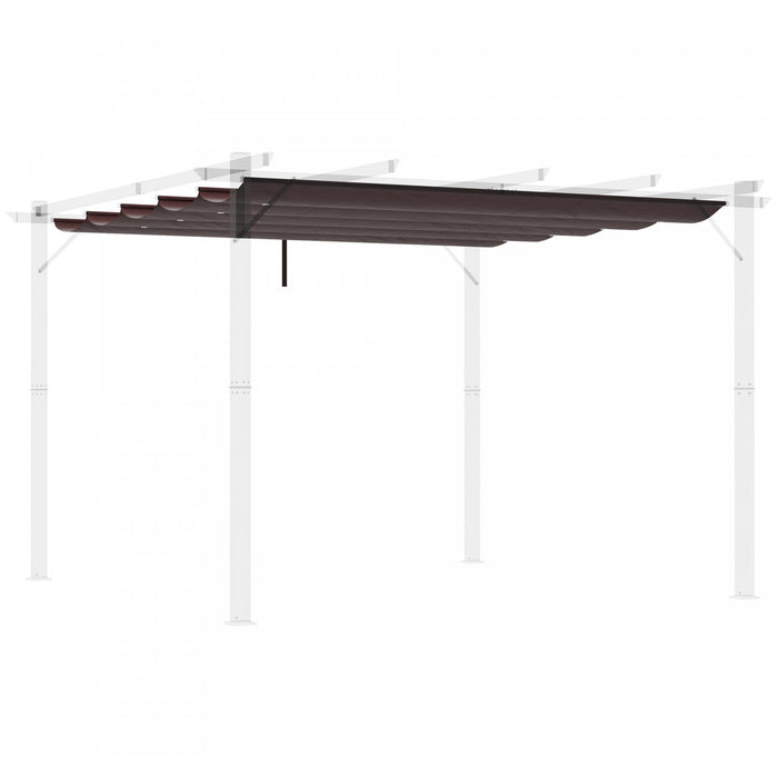 Outsunny Auvent De Pergola De Remplacement Retractable Pour Pergola De 9.8' X 9.8', Remplacement De La Couverture De Pergola, Cafe