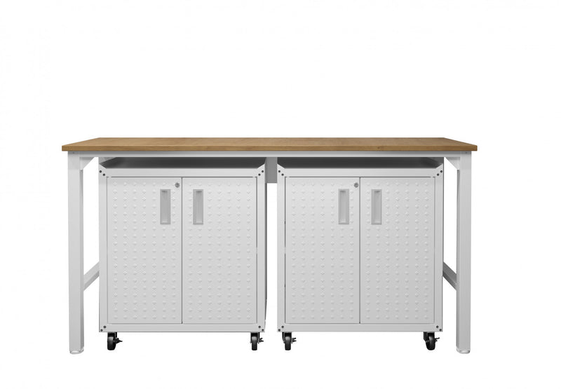 Ensemble de garage moderne Fortress 3 pieces en blanc