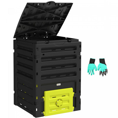 Outsunny 120 Gallon Compost Bin, Large Composter With 80 Vents, Yellow|Outsunny Poubelle A Compost De 120 Gallons, Avec 80 Aerations, Jaune