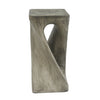Table d'appoint carree torsadee Cade 26,80 pouces MGO, table laterale interieure a grain de bois naturel unique, gris