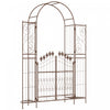 Outsunny Arche De Mariage Avec Porte De Jardin Et Etageres, 7pi, Marron