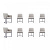 Ensemble de salle a manger moderne Serena 8 pieces en gris clair
