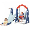 Qaba Ensemble Toboggan Et Balancoire Pour Enfants 3 En 1, Aire De Jeux Interieure Avec Panier De Basket, Balancoire Reglable, Grimpeur Pour Tout-petits, Pour Les 1 A 3 Ans, Bleu Fonce