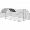 Pawhut Grand Poulailler En Metal Galvanise, Avec Couverture, Pour L'exterieur De La Cour 110.25 \"l X 224.5 \"l X 77.5 \"h