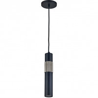 Luminaire suspendu Passwell de Dainolite avec fini noir mat et chromé satiné et 1 ampoule