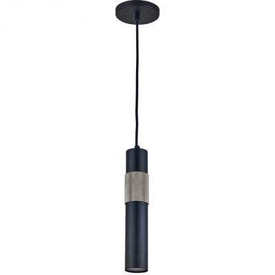 Dainolite Passwell 1 Light Pendant Matte Black/Satin Chrome Lamp|Luminaire suspendu Passwell de Dainolite avec fini noir mat et chromé satiné et 1 ampoule