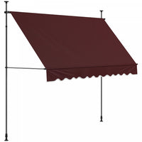 Auvent Retractable Outsunny 10' X 3', Autoportant Et Sans Vis, Bordeaux