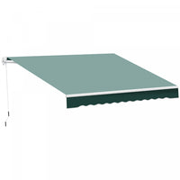 Outsunny 8'x7' Manuel Retractable Resistant A L'eau Pare-soleil Patio Auvent Abri Auvent De Terrasse