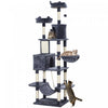 Pawhut Tour A Chat, Arbre A Chat De 81\" Pour Grands Chats Adultes Avec Griffoirs, Planche A Gratter, Lits Pour Chat, Hamacs, Plates-formes De Saut, Balles De Jouet, Gris Fonce