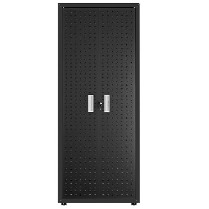 Armoire Fortress de Manhattan Comfort de 75,4 po en métal texturé avec 4 tablettes réglables pour le garage - gris anthracite
