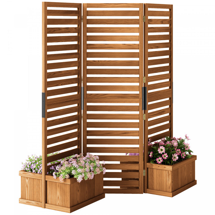Outsunny Ecran De Confidentialite Avec 4 Lits Sureleves, Trous De Drainage