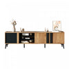 Mason meuble TV – meuble avec placards de rangement et etageres ouvertes, finition naturelle