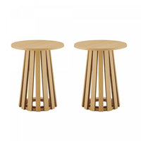Table d’appoint Layla style scandinave moderne en chene clair – Lot de 2